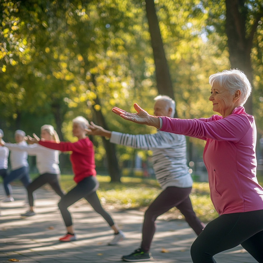 Активні літні люди займаються фізичними вправами