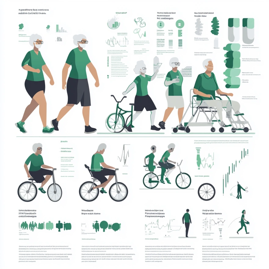 Інфографіка про користь фізичної активності для літніх людей